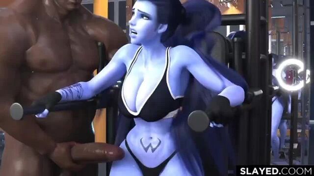 Widowmaker - sex in the GYM; BBC; blacked; interracial hentai; 3D sex porno hentai; (by @Slayed | @Slayed.coom) [Overwatch]